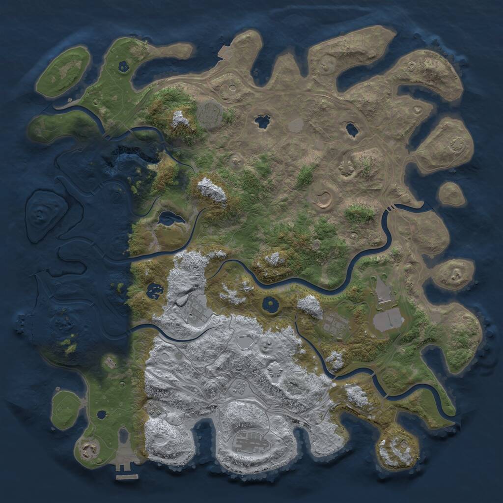 Rust Map: Procedural Map, Size: 4600, Seed: 190620254, 15 Monuments