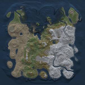 Thumbnail Rust Map: Procedural Map, Size: 4000, Seed: 198097391, 16 Monuments