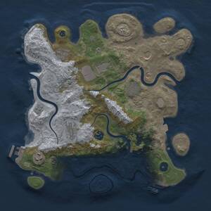 Thumbnail Rust Map: Procedural Map, Size: 3500, Seed: 1684810822, 14 Monuments