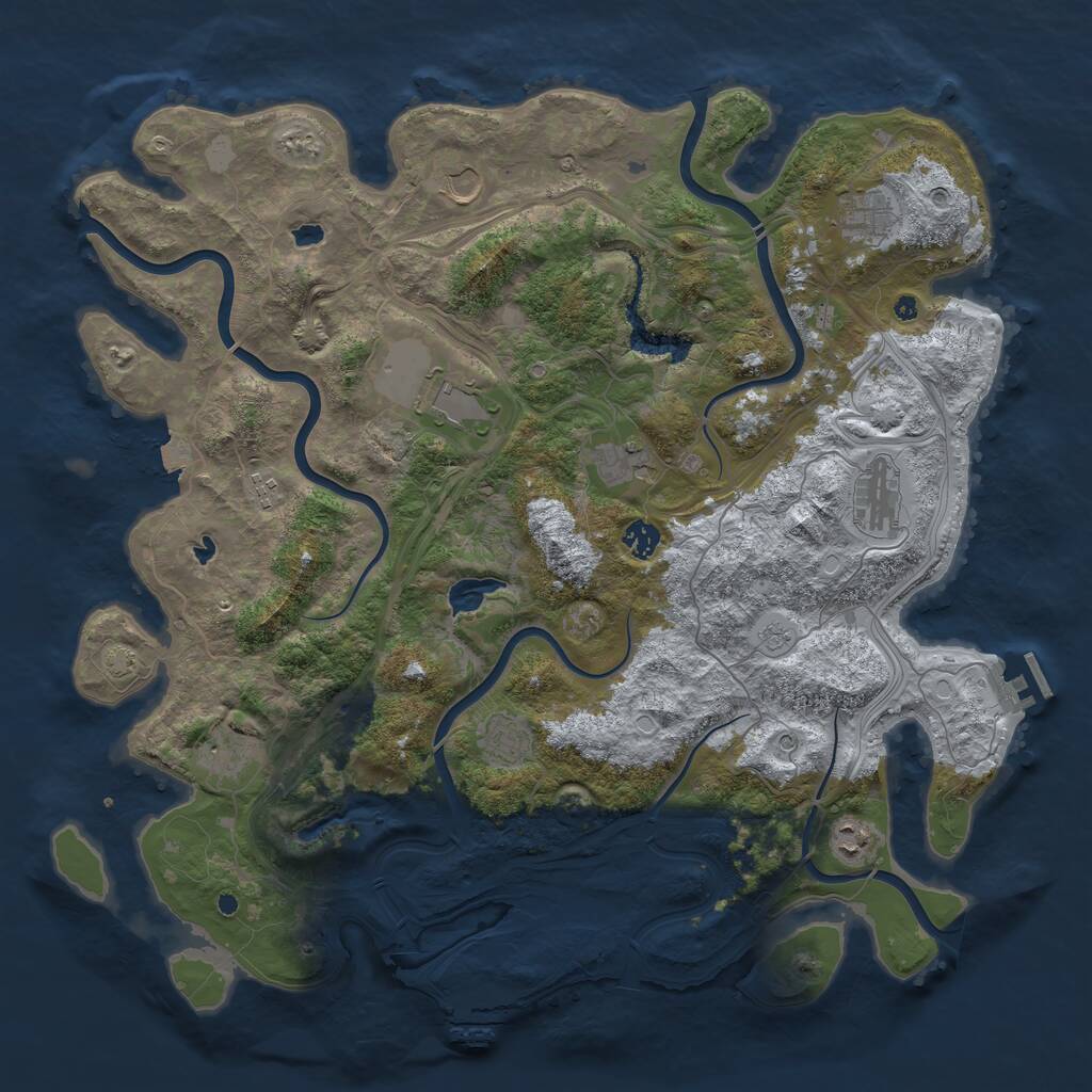 Rust Map: Procedural Map, Size: 4500, Seed: 88756926, 16 Monuments