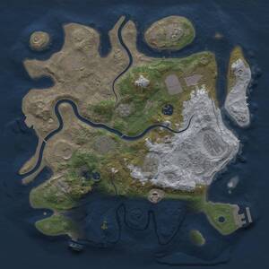 Thumbnail Rust Map: Procedural Map, Size: 3500, Seed: 525342873, 15 Monuments