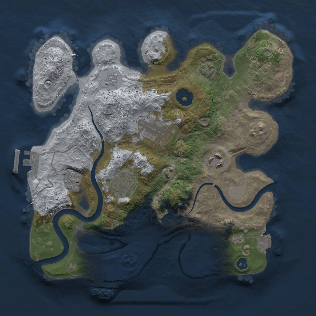 Rust Map: Procedural Map, Size: 2750, Seed: 28458, 10 Monuments