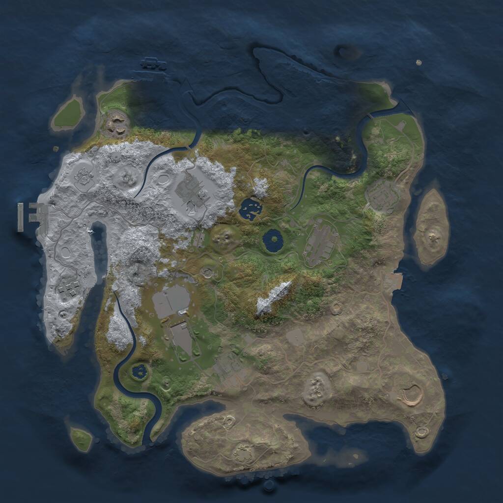 Rust Map: Procedural Map, Size: 3500, Seed: 1094284191, 15 Monuments