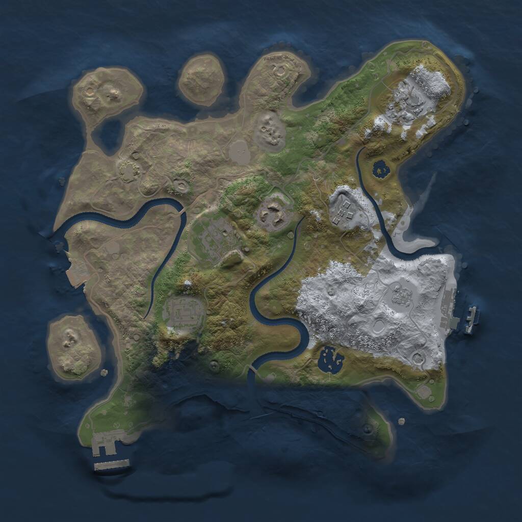 Rust Map: Procedural Map, Size: 3000, Seed: 7581, 12 Monuments