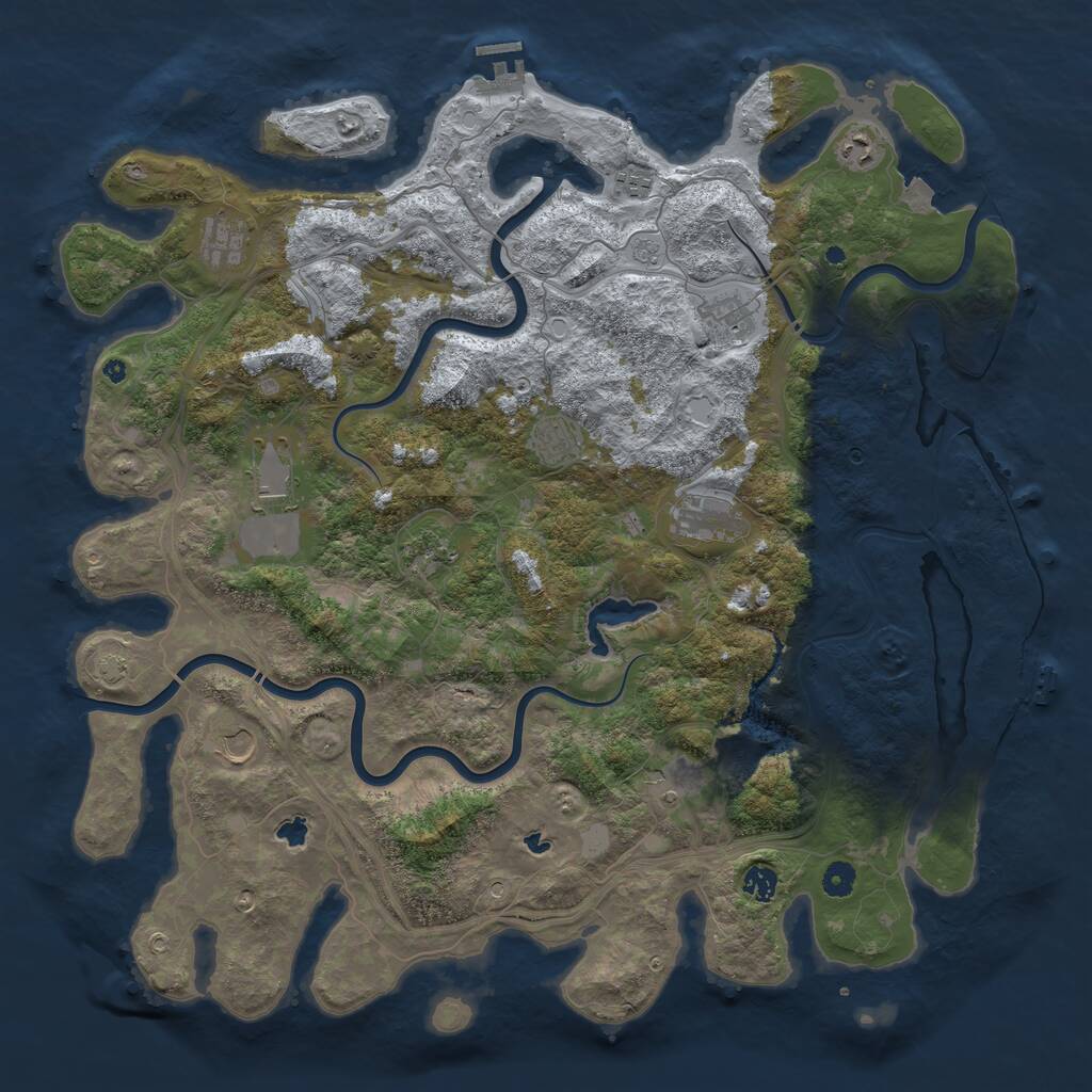 Rust Map: Procedural Map, Size: 4750, Seed: 2086402911, 17 Monuments