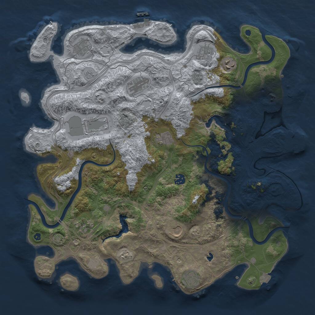 Rust Map: Procedural Map, Size: 4250, Seed: 678345117, 17 Monuments