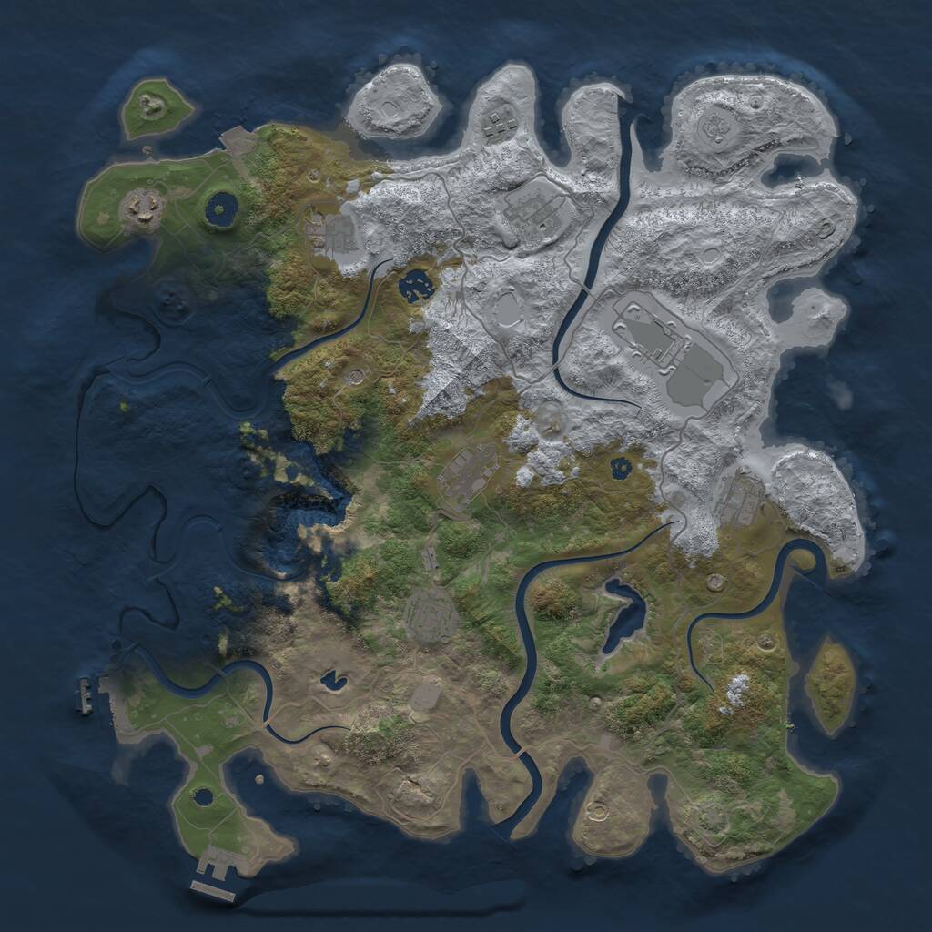 Rust Map: Procedural Map, Size: 4200, Seed: 24, 15 Monuments