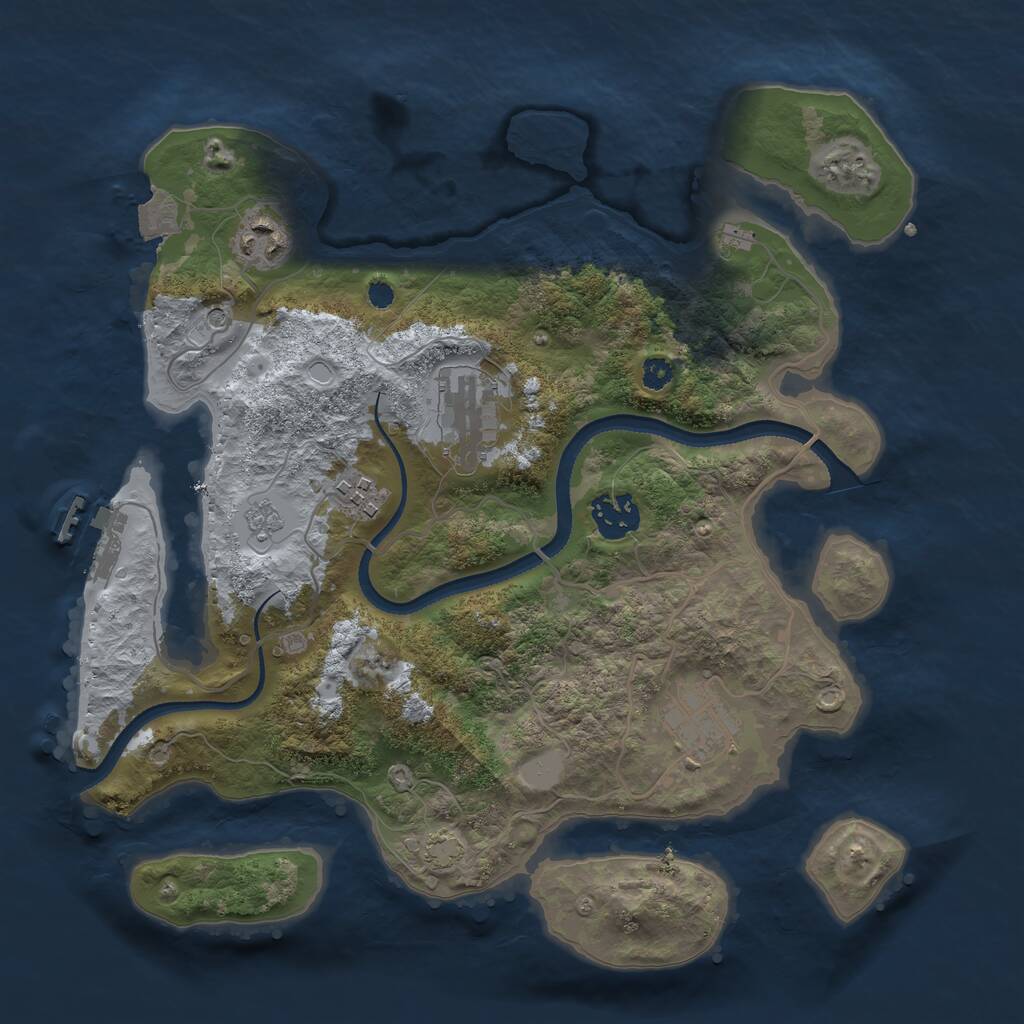 Rust Map: Procedural Map, Size: 3250, Seed: 1819592849, 10 Monuments
