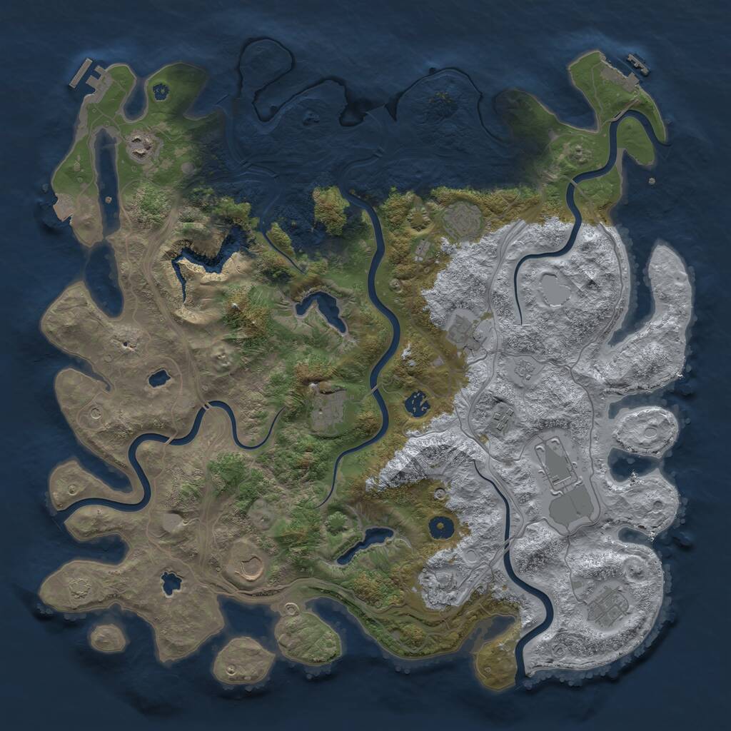 Rust Map: Procedural Map, Size: 4500, Seed: 785653038, 16 Monuments