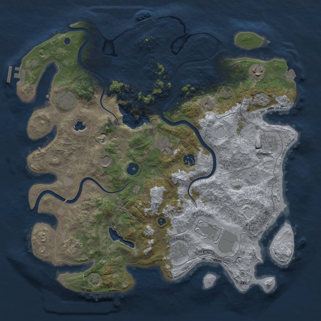 Rust Map: Procedural Map, Size: 4000, Seed: 1510943030, 16 Monuments