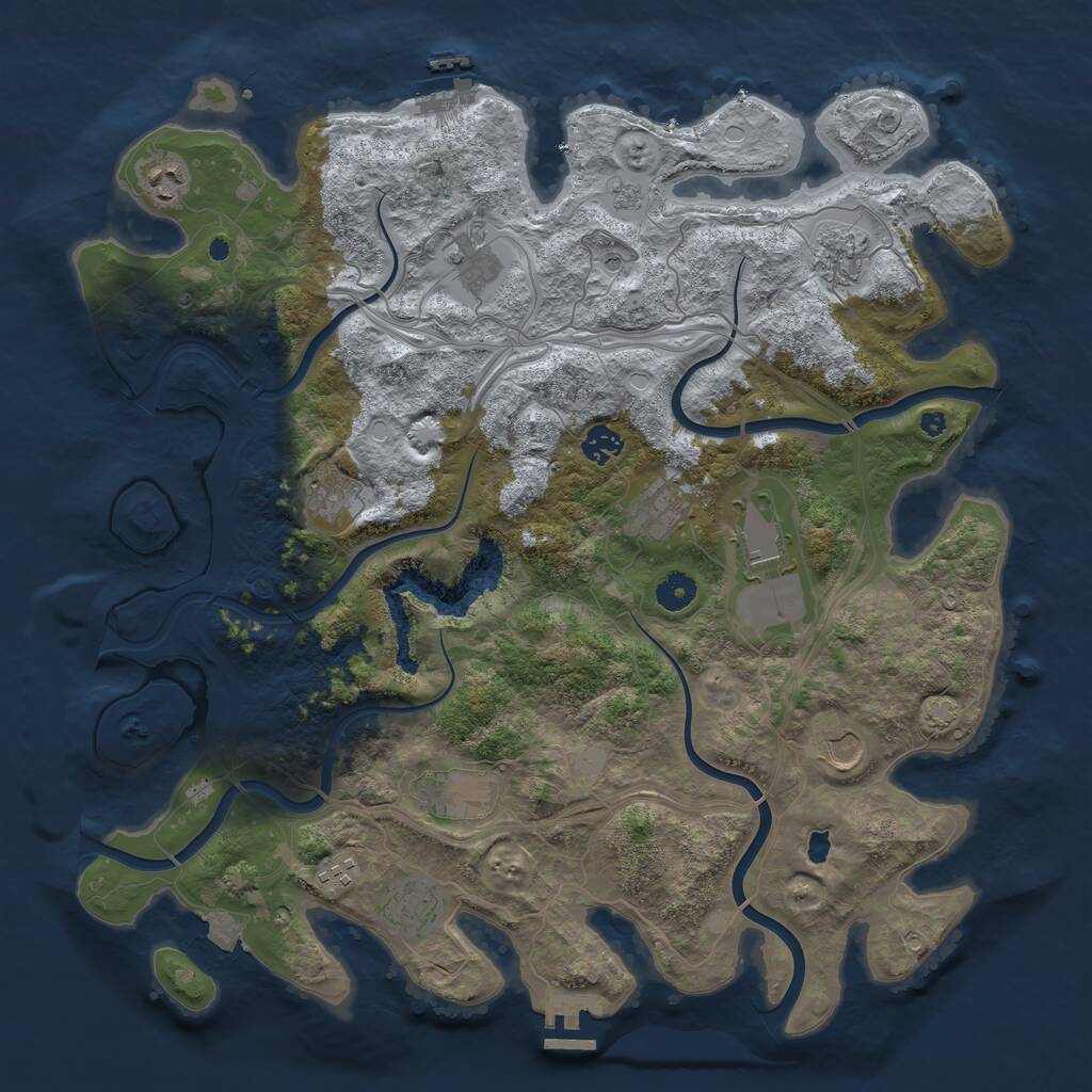 Rust Map: Procedural Map, Size: 4250, Seed: 907496846, 17 Monuments