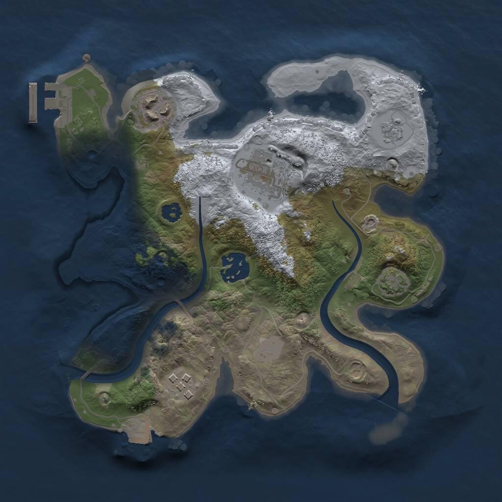 Rust Map: Procedural Map, Size: 2500, Seed: 1178074993, 8 Monuments