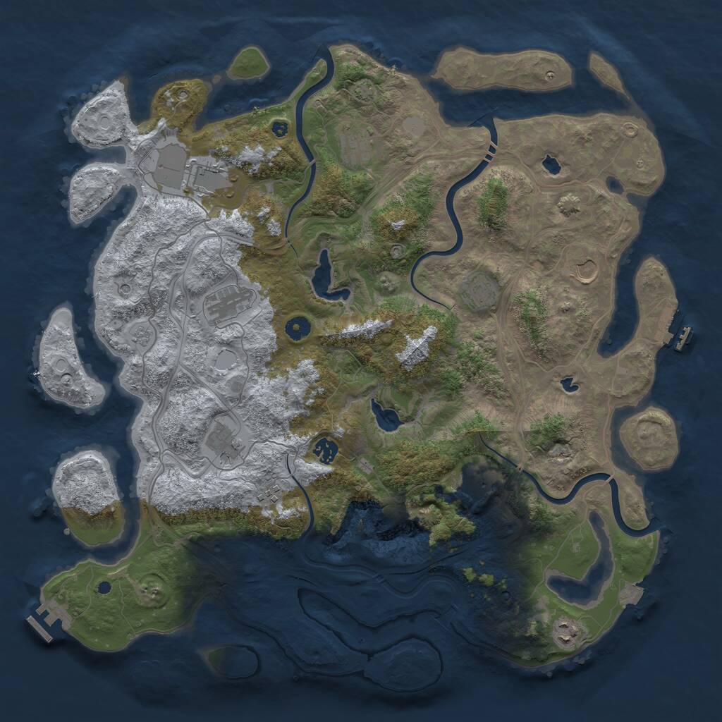 Rust Map: Procedural Map, Size: 4500, Seed: 878920653, 16 Monuments