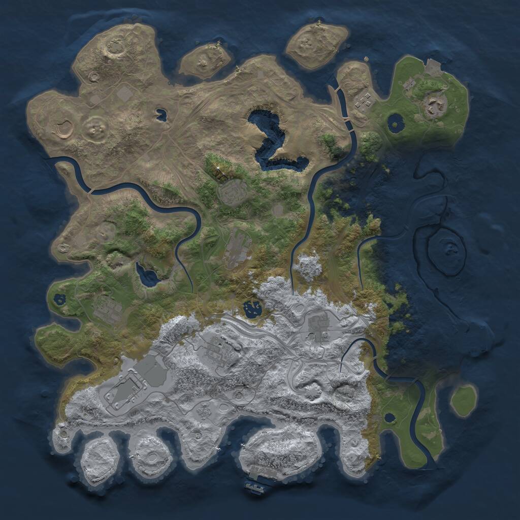 Rust Map: Procedural Map, Size: 4250, Seed: 1562246921, 16 Monuments