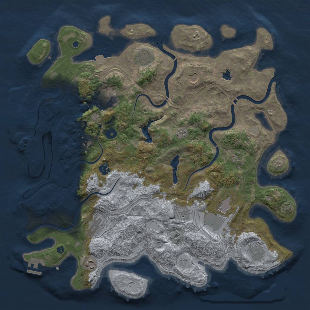 Rust Map: Procedural Map, Size: 4250, Seed: 646435, 17 Monuments