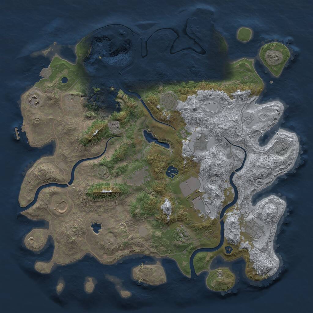 Rust Map: Procedural Map, Size: 4000, Seed: 1705365939, 17 Monuments