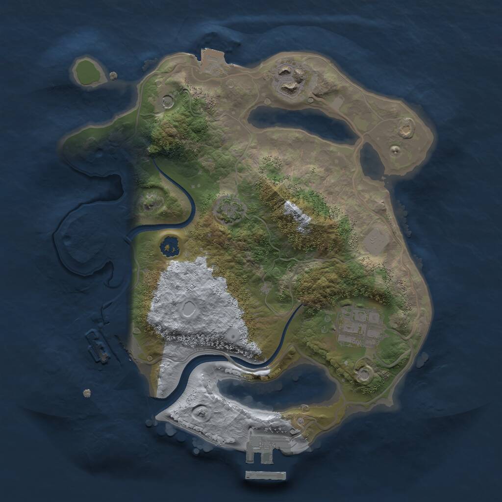 Rust Map: Procedural Map, Size: 2500, Seed: 6549695, 7 Monuments