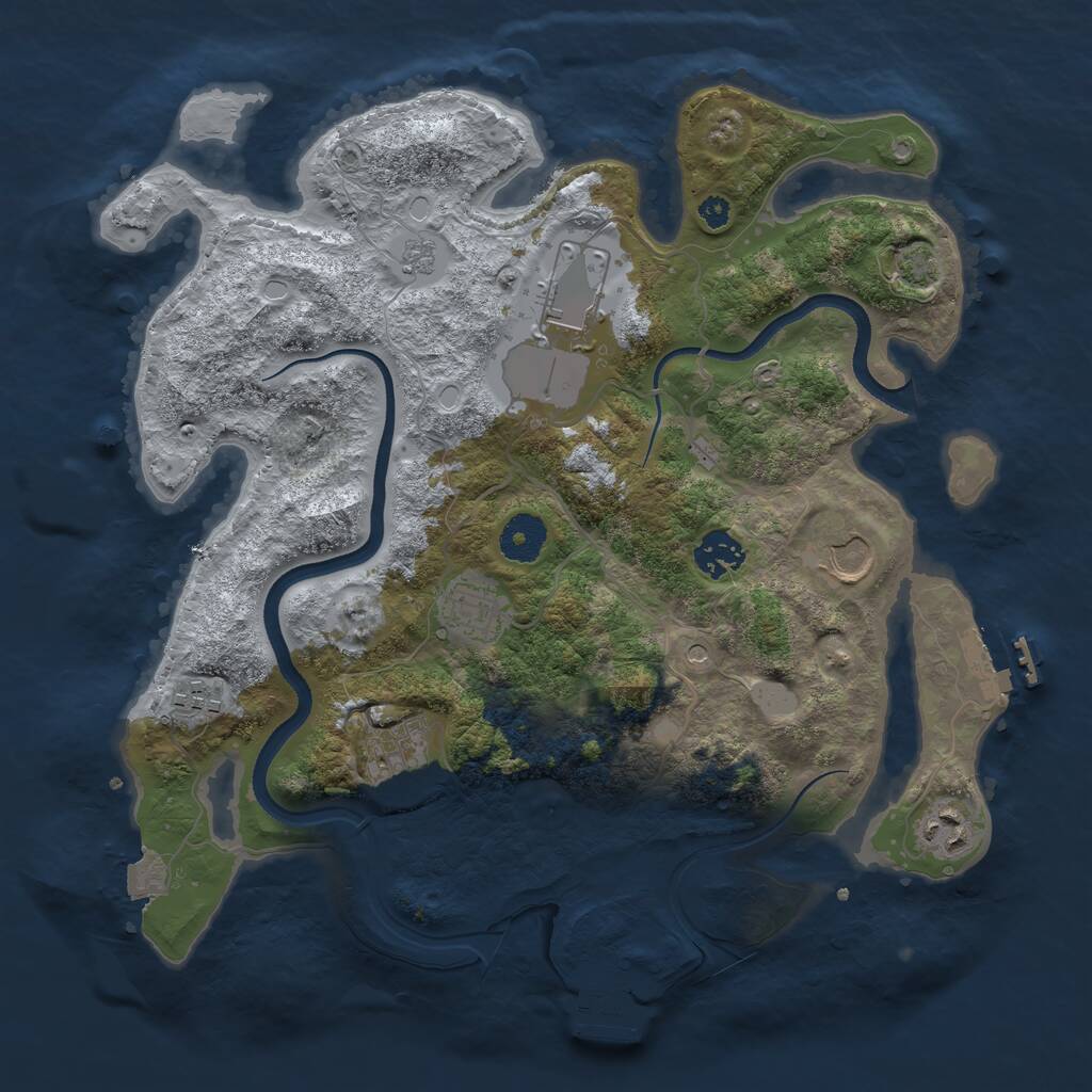 Rust Map: Procedural Map, Size: 3500, Seed: 1306625024, 13 Monuments