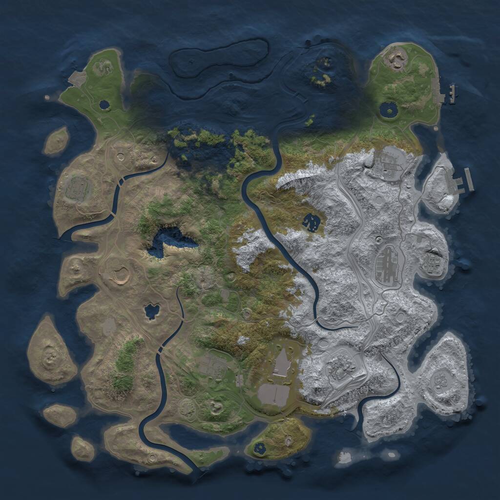 Rust Map: Procedural Map, Size: 4250, Seed: 2054042320, 16 Monuments