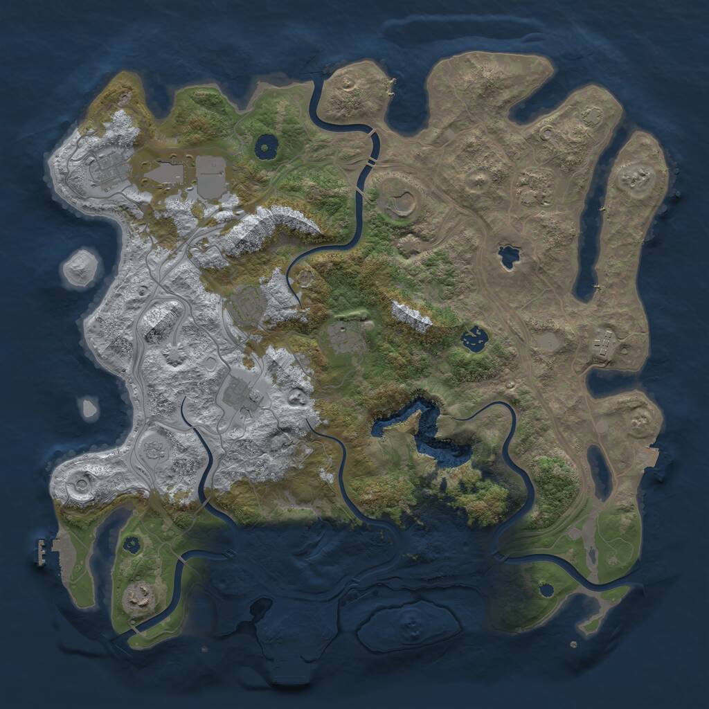 Rust Map: Procedural Map, Size: 4250, Seed: 4534090, 16 Monuments