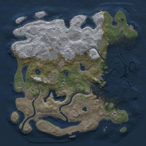 Thumbnail Rust Map: Procedural Map, Size: 4000, Seed: 1435983517, 15 Monuments