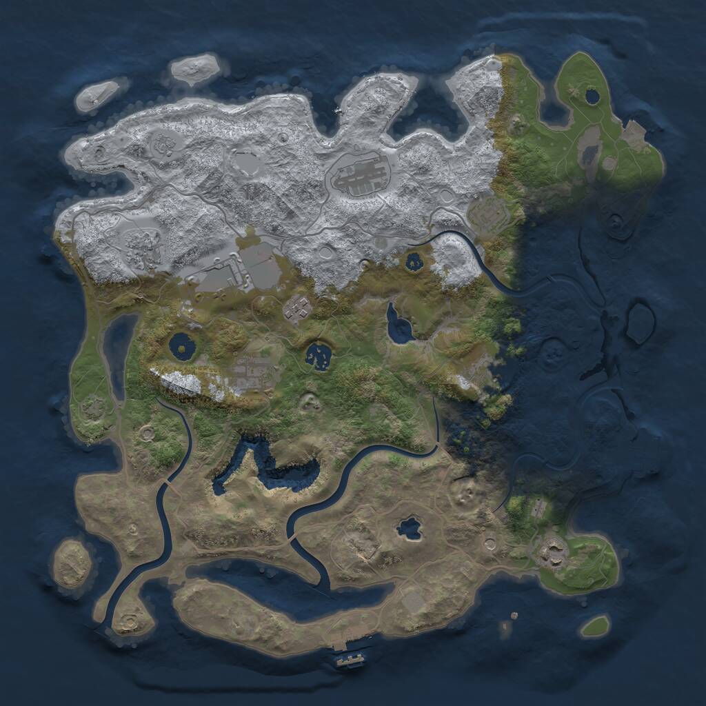 Rust Map: Procedural Map, Size: 4000, Seed: 1435983517, 15 Monuments