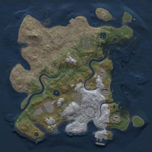 Thumbnail Rust Map: Procedural Map, Size: 3500, Seed: 1101722, 13 Monuments