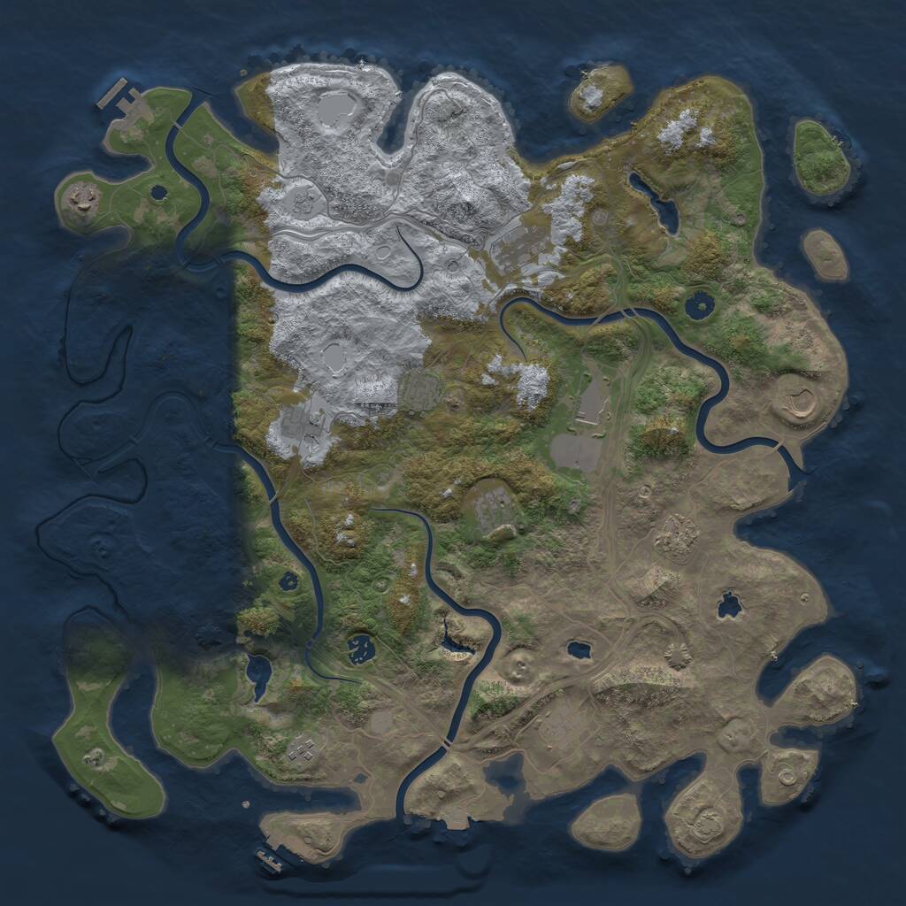 Rust Map: Procedural Map, Size: 4800, Seed: 1499383643, 17 Monuments