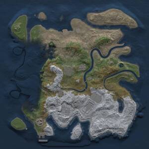 Thumbnail Rust Map: Procedural Map, Size: 3500, Seed: 1945360128, 11 Monuments