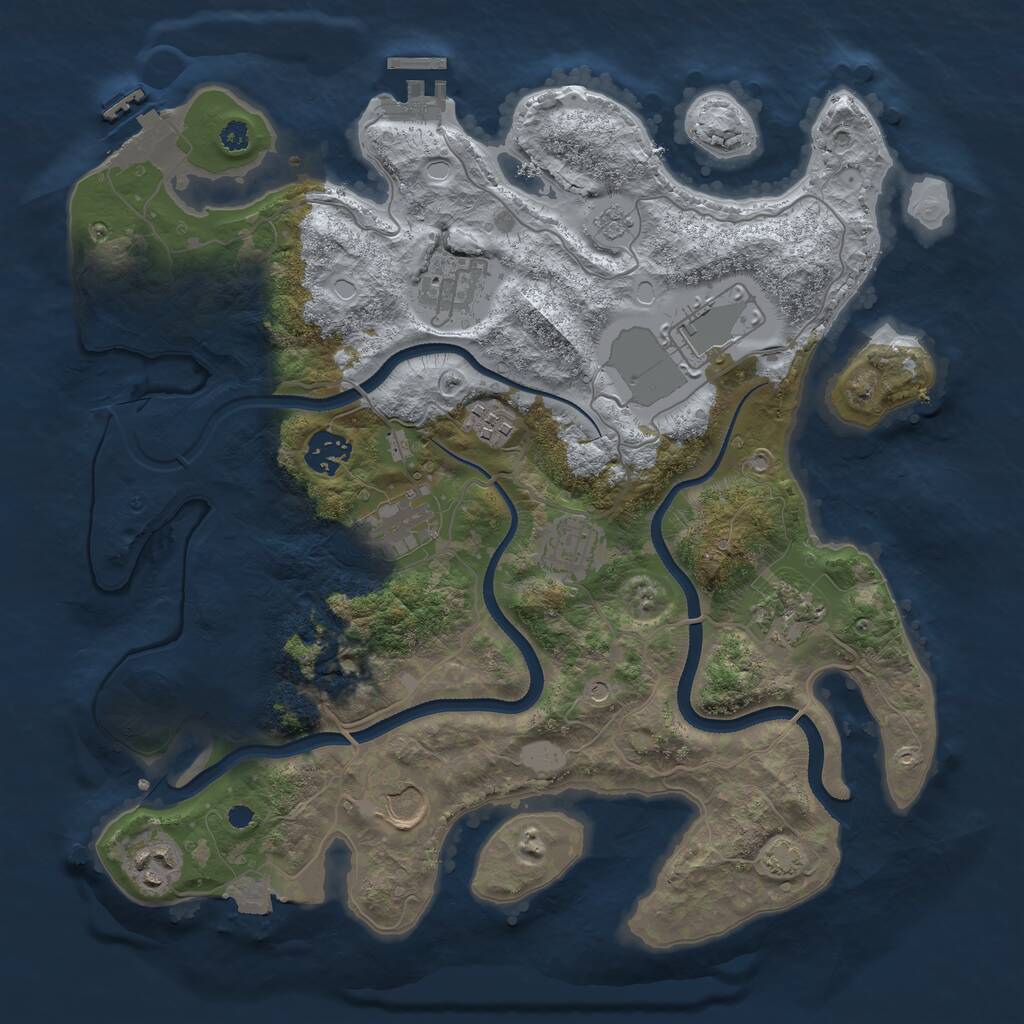 Rust Map: Procedural Map, Size: 3500, Seed: 1473411473, 15 Monuments