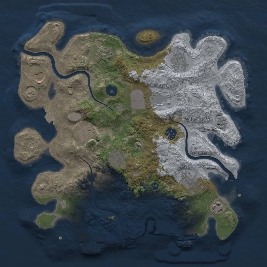 Rust Map: Procedural Map, Size: 3500, Seed: 908820760, 16 Monuments