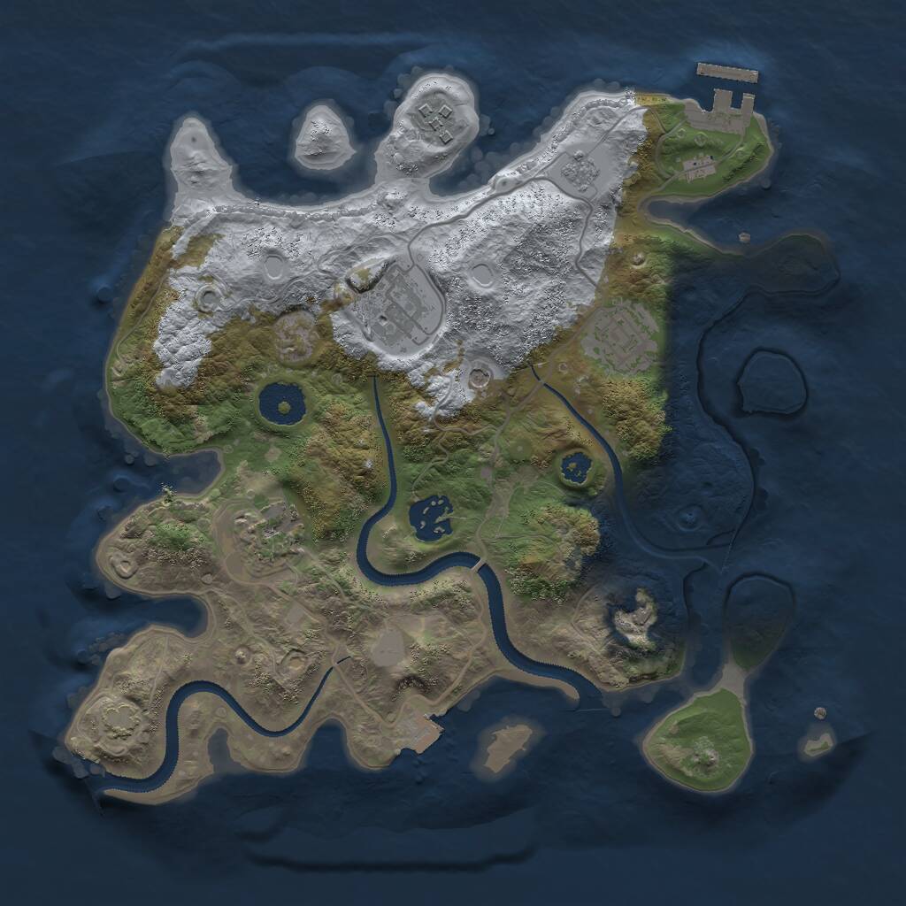 Rust Map: Procedural Map, Size: 3000, Seed: 453489753, 10 Monuments