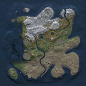 Thumbnail Rust Map: Procedural Map, Size: 3000, Seed: 354007433, 12 Monuments