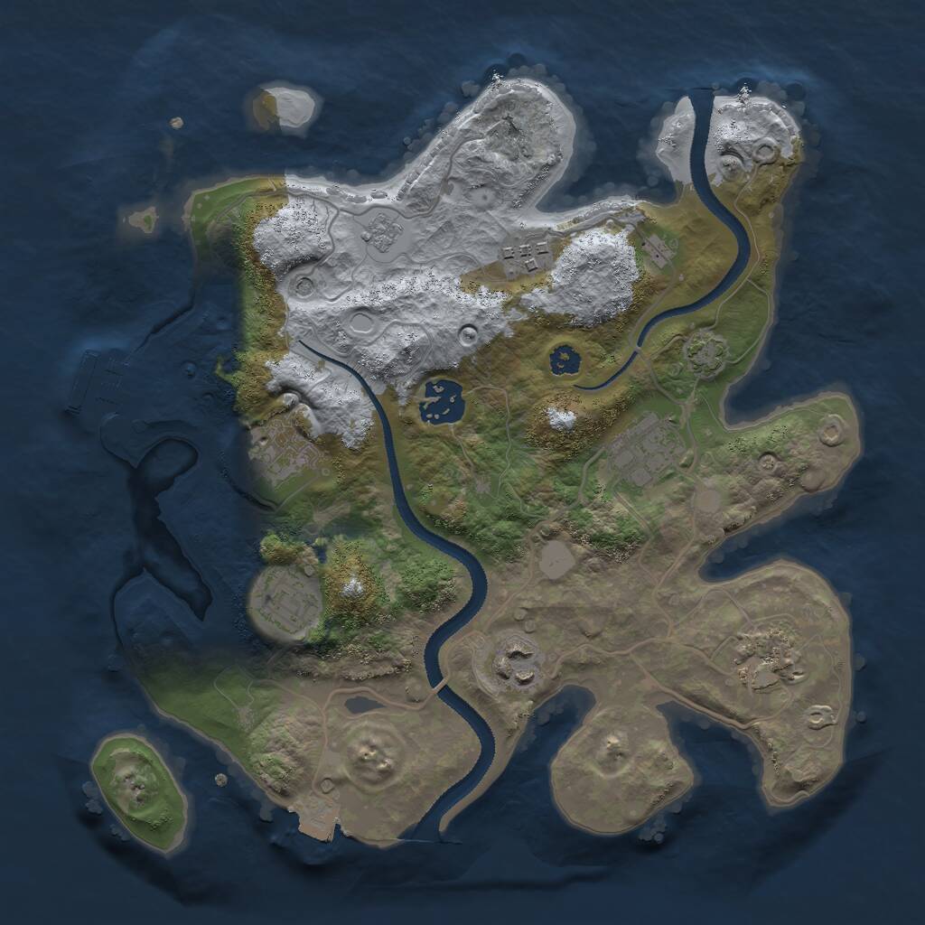 Rust Map: Procedural Map, Size: 3000, Seed: 354007433, 12 Monuments
