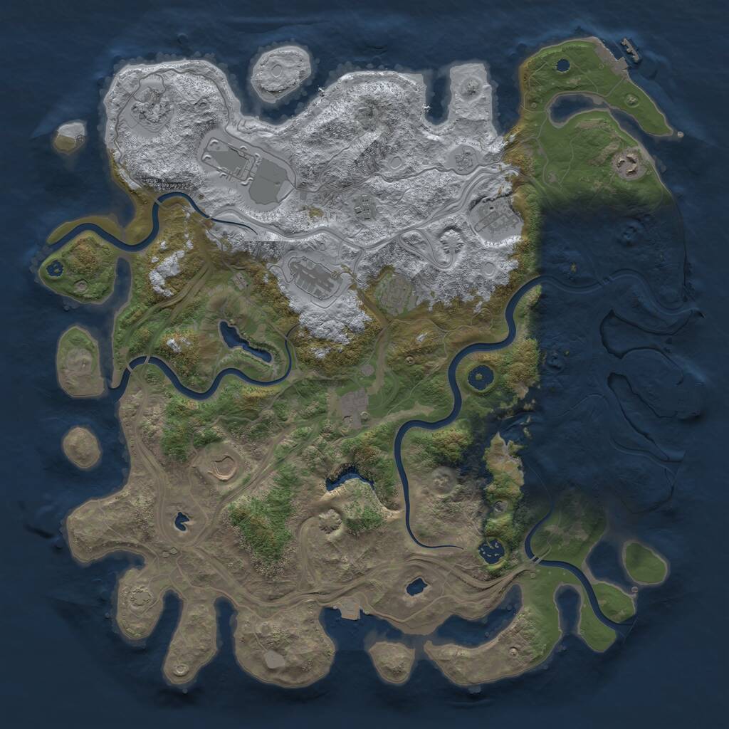 Rust Map: Procedural Map, Size: 4500, Seed: 295448, 16 Monuments
