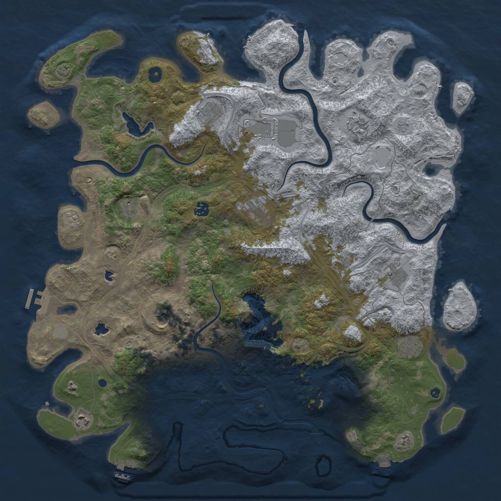 Rust Map: Procedural Map, Size: 4975, Seed: 83443, 17 Monuments