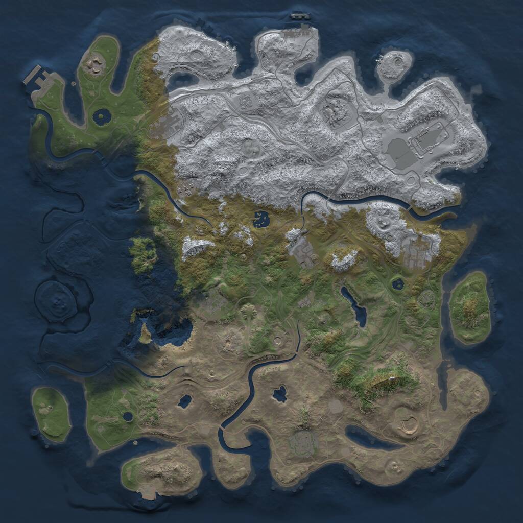 Rust Map: Procedural Map, Size: 4500, Seed: 502131218, 17 Monuments