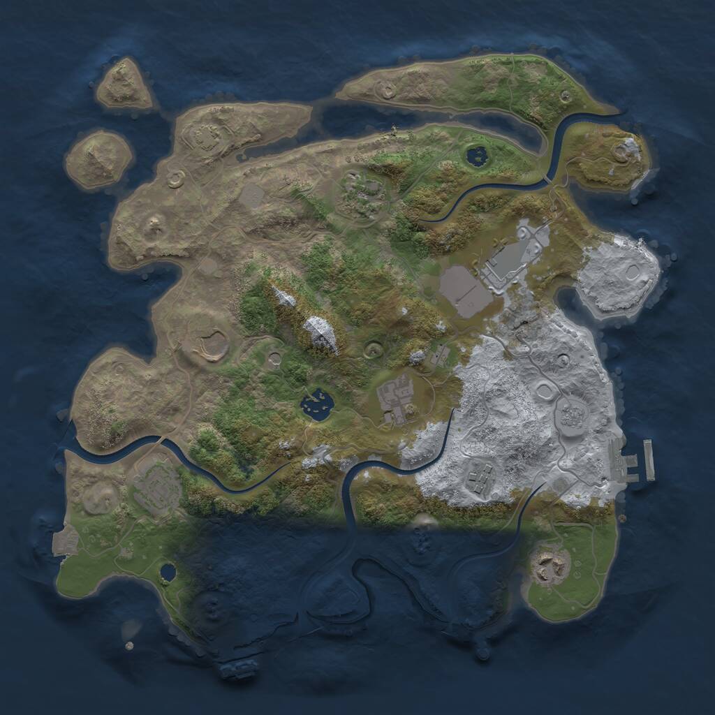 Rust Map: Procedural Map, Size: 3500, Seed: 1775755256, 14 Monuments