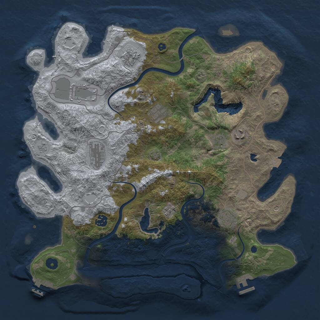 Rust Map: Procedural Map, Size: 4000, Seed: 1167044114, 15 Monuments