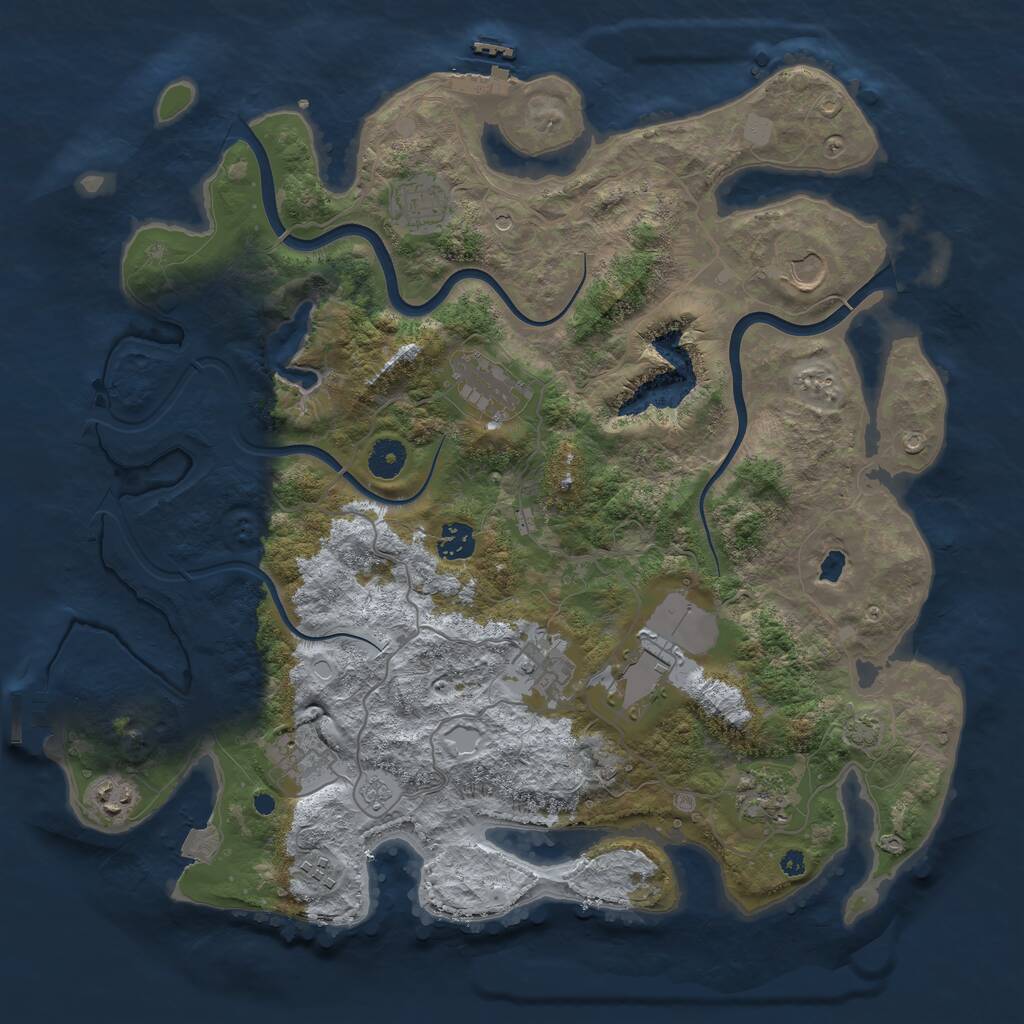 Rust Map: Procedural Map, Size: 4000, Seed: 137347295, 16 Monuments