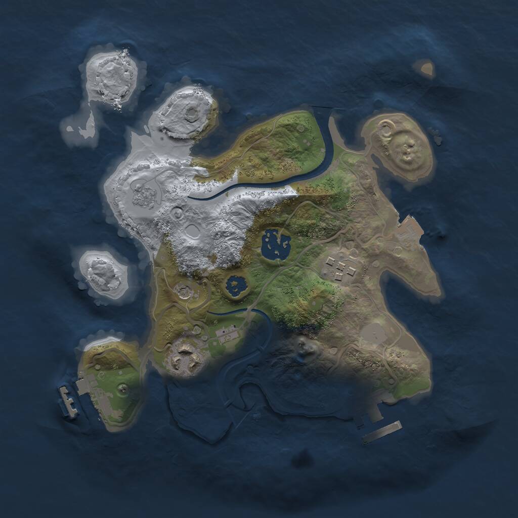 Rust Map: Procedural Map, Size: 2500, Seed: 1516494473, 8 Monuments