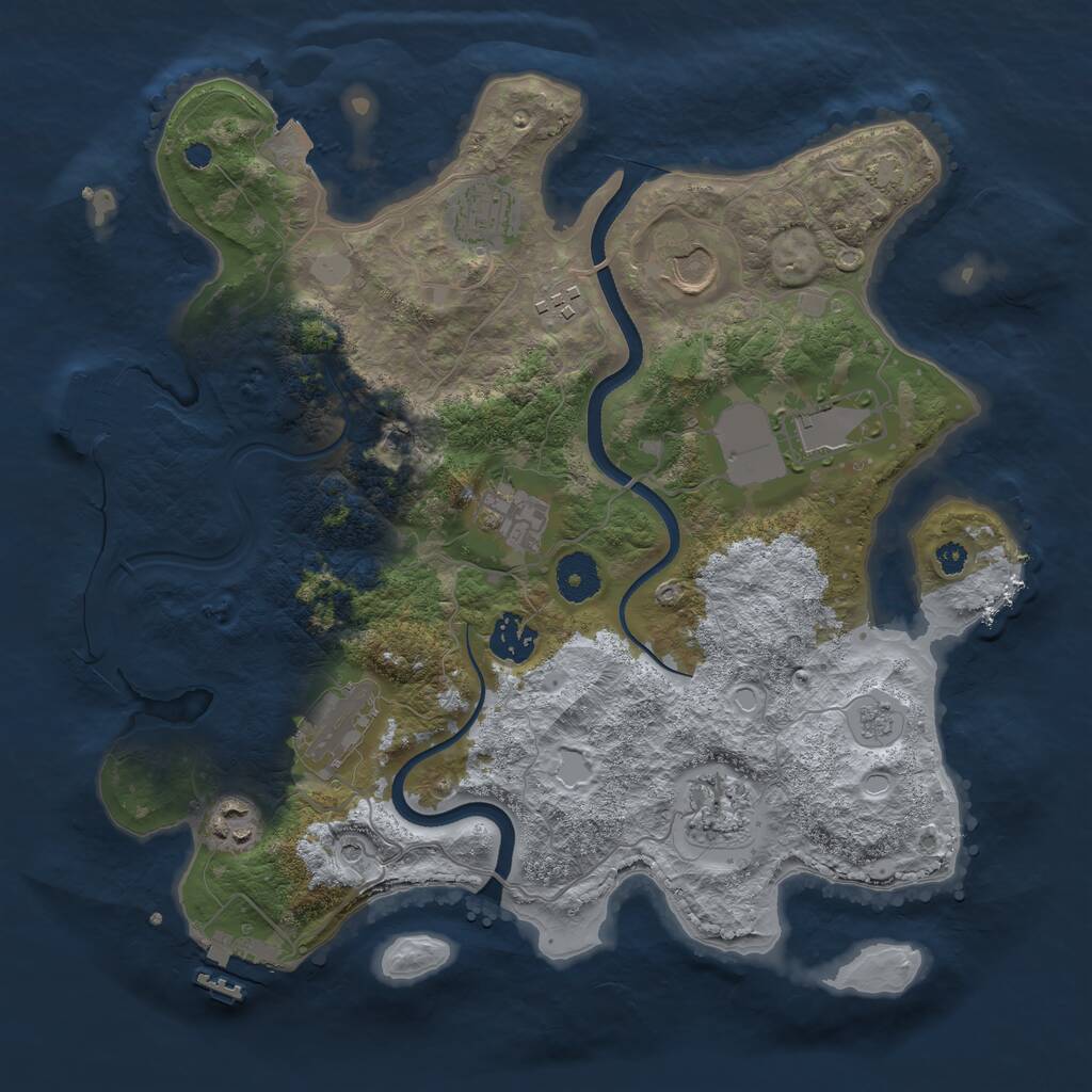 Rust Map: Procedural Map, Size: 3500, Seed: 45656, 15 Monuments