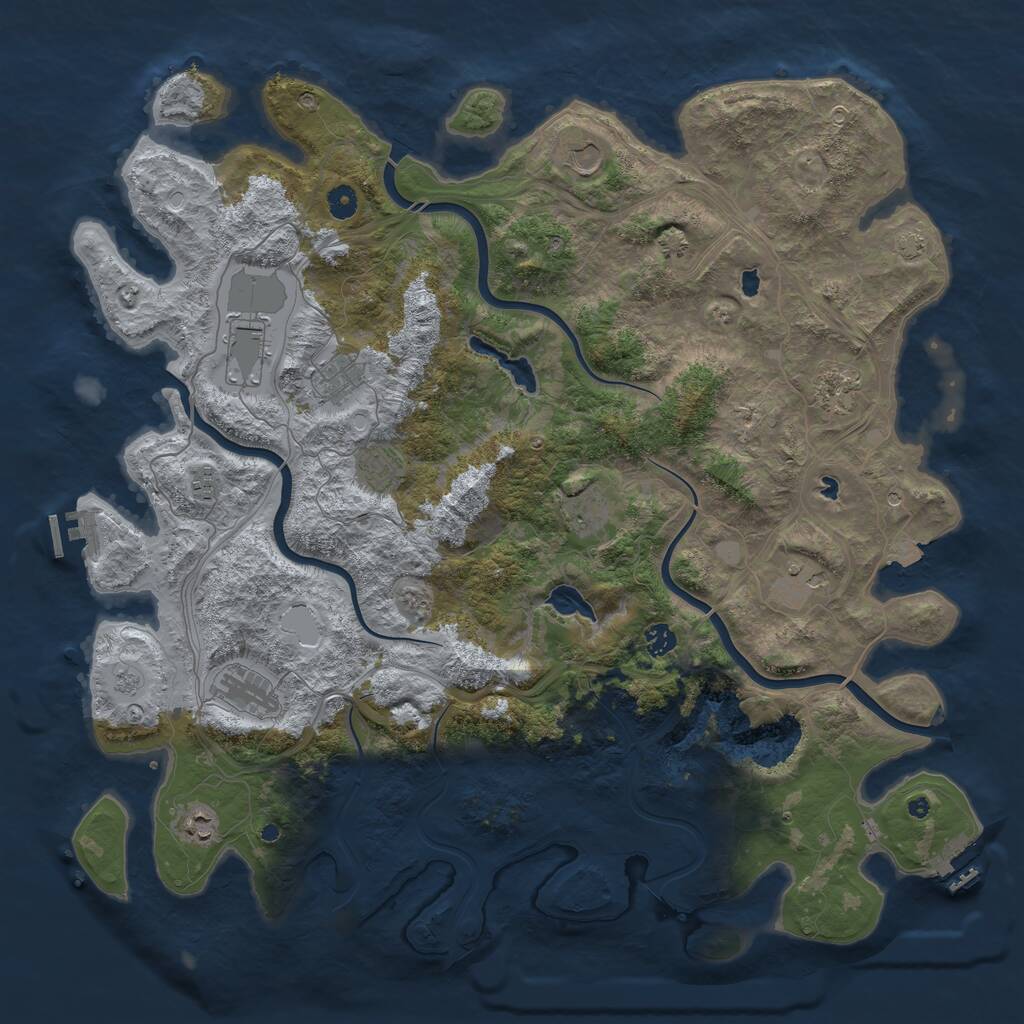 Rust Map: Procedural Map, Size: 4800, Seed: 800548525, 17 Monuments