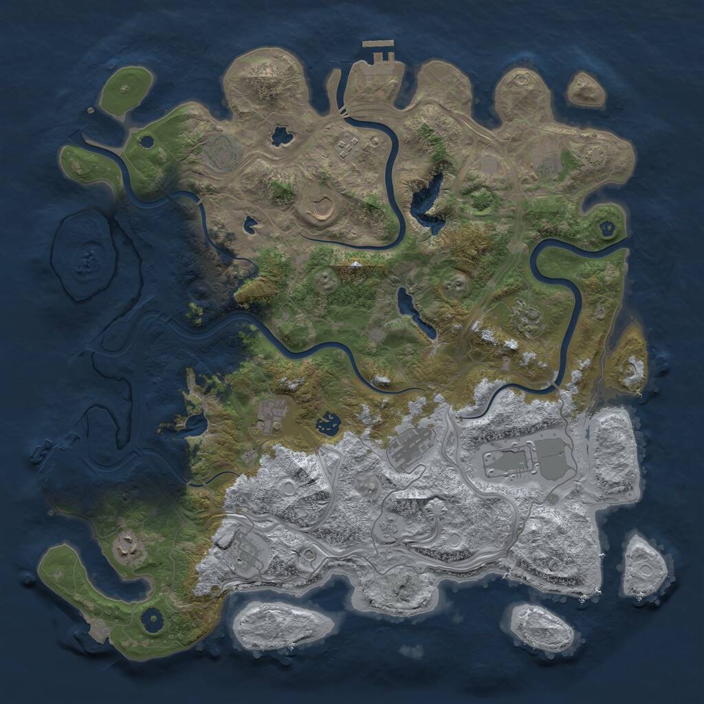 Rust Map: Procedural Map, Size: 4500, Seed: 31645819, 17 Monuments