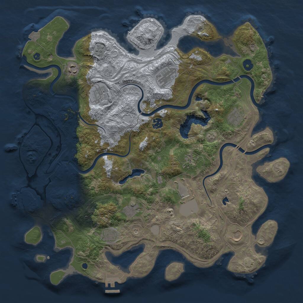 Rust Map: Procedural Map, Size: 4250, Seed: 800033273, 17 Monuments