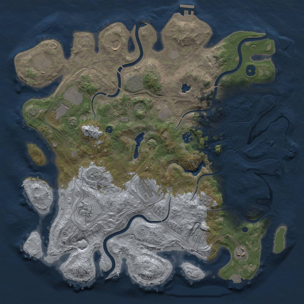 Rust Map: Procedural Map, Size: 4250, Seed: 1594418255, 17 Monuments