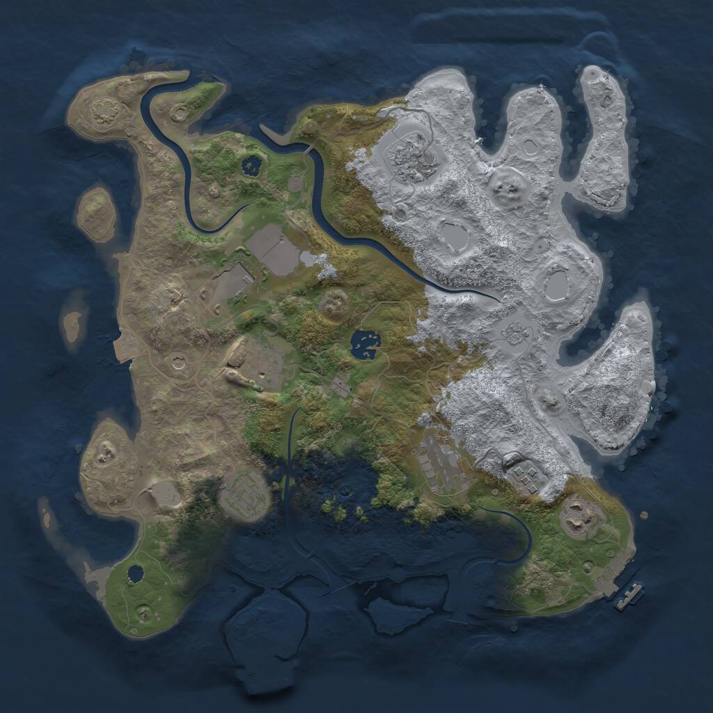 Rust Map: Procedural Map, Size: 3500, Seed: 19062025, 14 Monuments