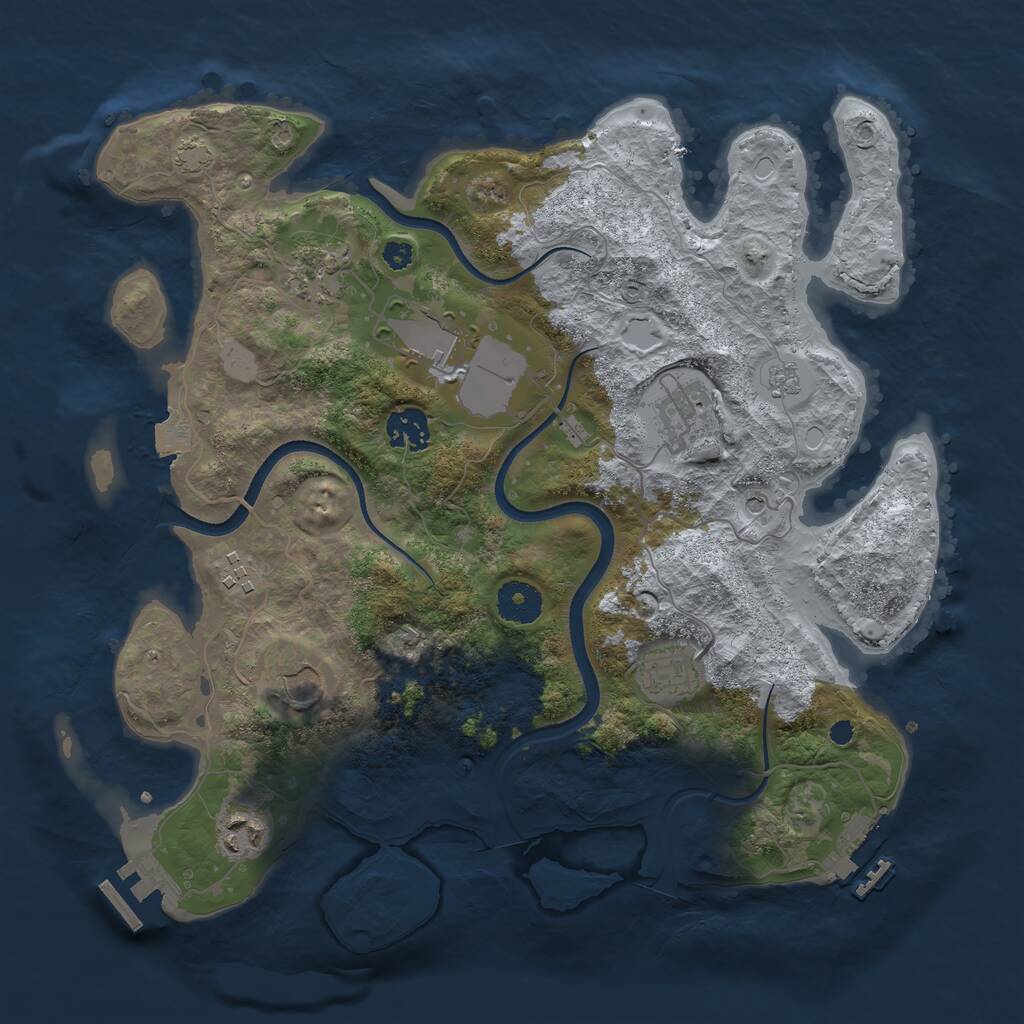 Rust Map: Procedural Map, Size: 3500, Seed: 19062025, 14 Monuments