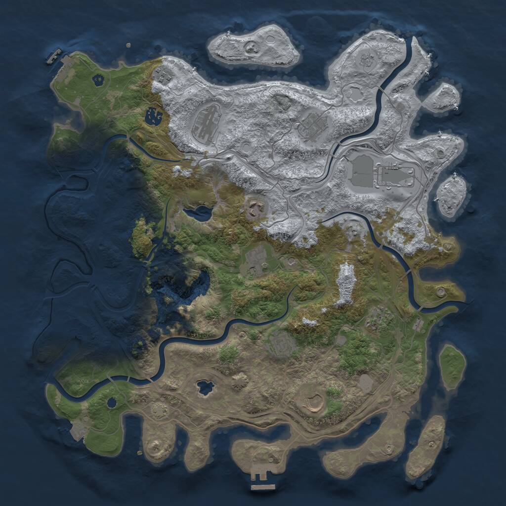 Rust Map: Procedural Map, Size: 4250, Seed: 36037, 16 Monuments