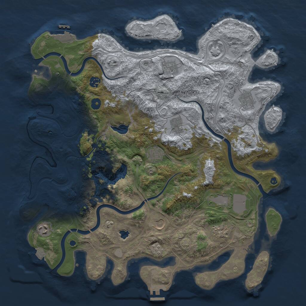 Rust Map: Procedural Map, Size: 4250, Seed: 36037, 16 Monuments